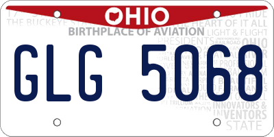 OH license plate GLG5068