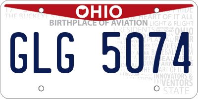 OH license plate GLG5074