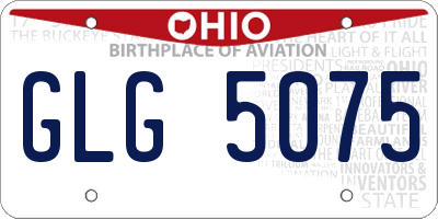 OH license plate GLG5075