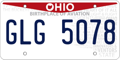 OH license plate GLG5078