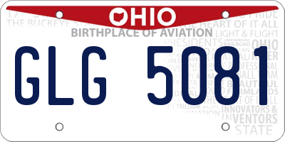 OH license plate GLG5081