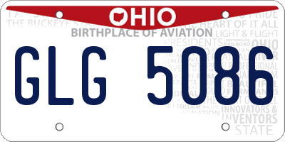 OH license plate GLG5086