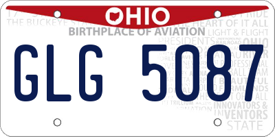OH license plate GLG5087