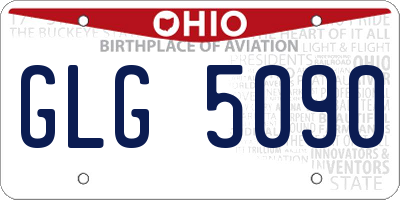 OH license plate GLG5090