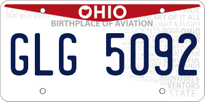 OH license plate GLG5092