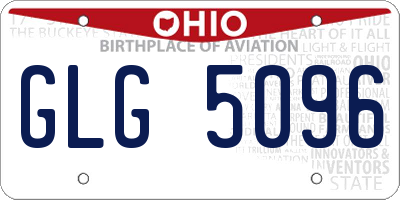 OH license plate GLG5096