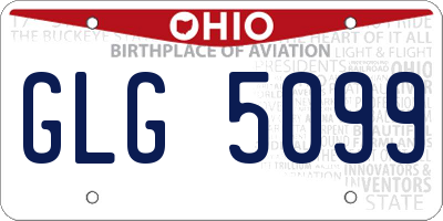 OH license plate GLG5099
