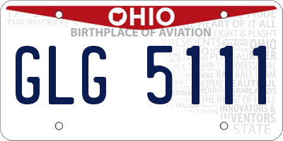 OH license plate GLG5111