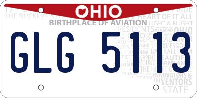 OH license plate GLG5113