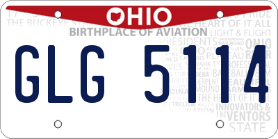 OH license plate GLG5114