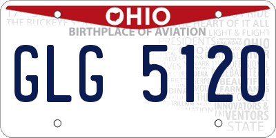 OH license plate GLG5120