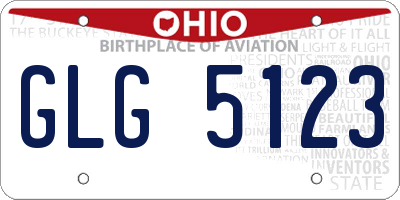 OH license plate GLG5123