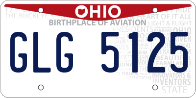OH license plate GLG5125