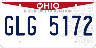 OH license plate GLG5172