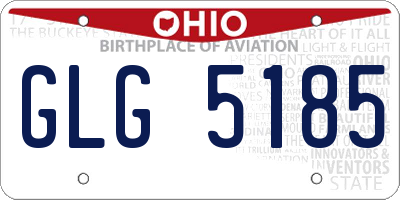 OH license plate GLG5185