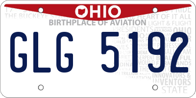 OH license plate GLG5192