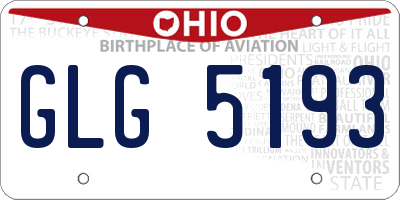 OH license plate GLG5193