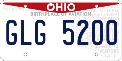OH license plate GLG5200