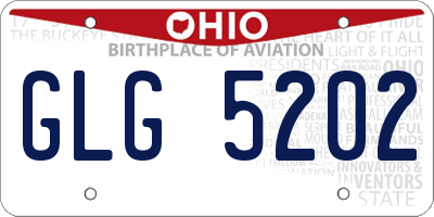 OH license plate GLG5202