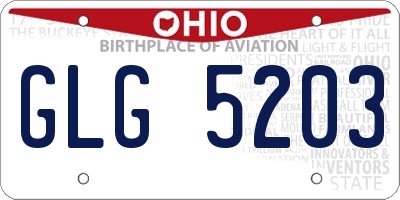 OH license plate GLG5203
