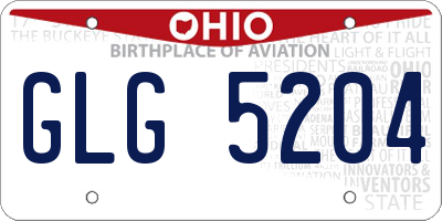 OH license plate GLG5204