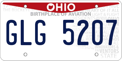 OH license plate GLG5207