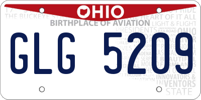 OH license plate GLG5209