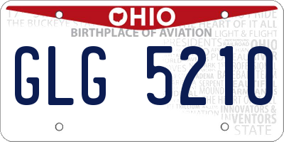 OH license plate GLG5210