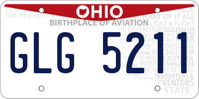 OH license plate GLG5211