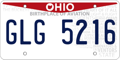 OH license plate GLG5216
