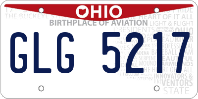 OH license plate GLG5217