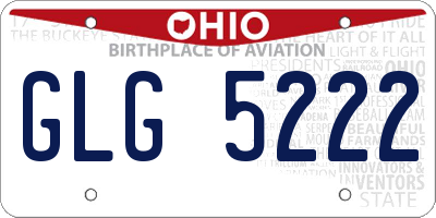 OH license plate GLG5222