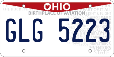 OH license plate GLG5223