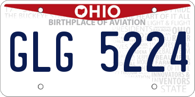 OH license plate GLG5224