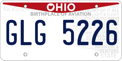 OH license plate GLG5226