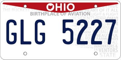 OH license plate GLG5227