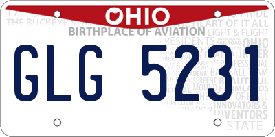 OH license plate GLG5231