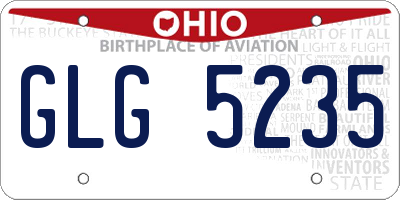 OH license plate GLG5235