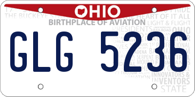 OH license plate GLG5236