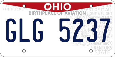 OH license plate GLG5237