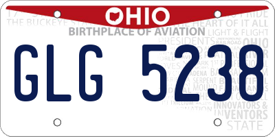 OH license plate GLG5238