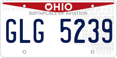 OH license plate GLG5239