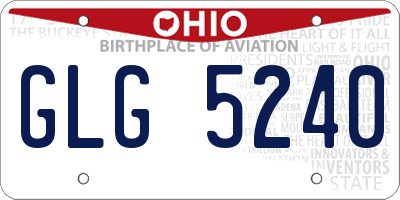 OH license plate GLG5240
