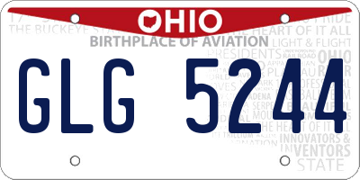 OH license plate GLG5244
