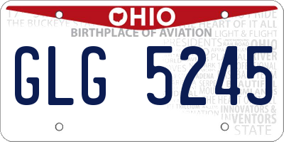OH license plate GLG5245