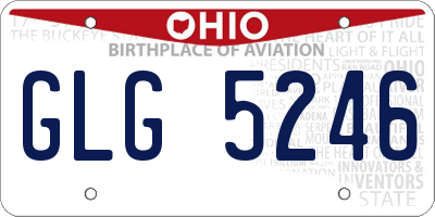 OH license plate GLG5246