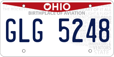 OH license plate GLG5248