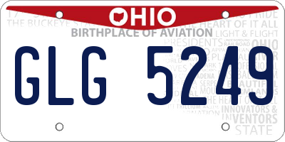 OH license plate GLG5249