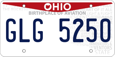 OH license plate GLG5250