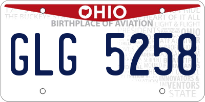 OH license plate GLG5258